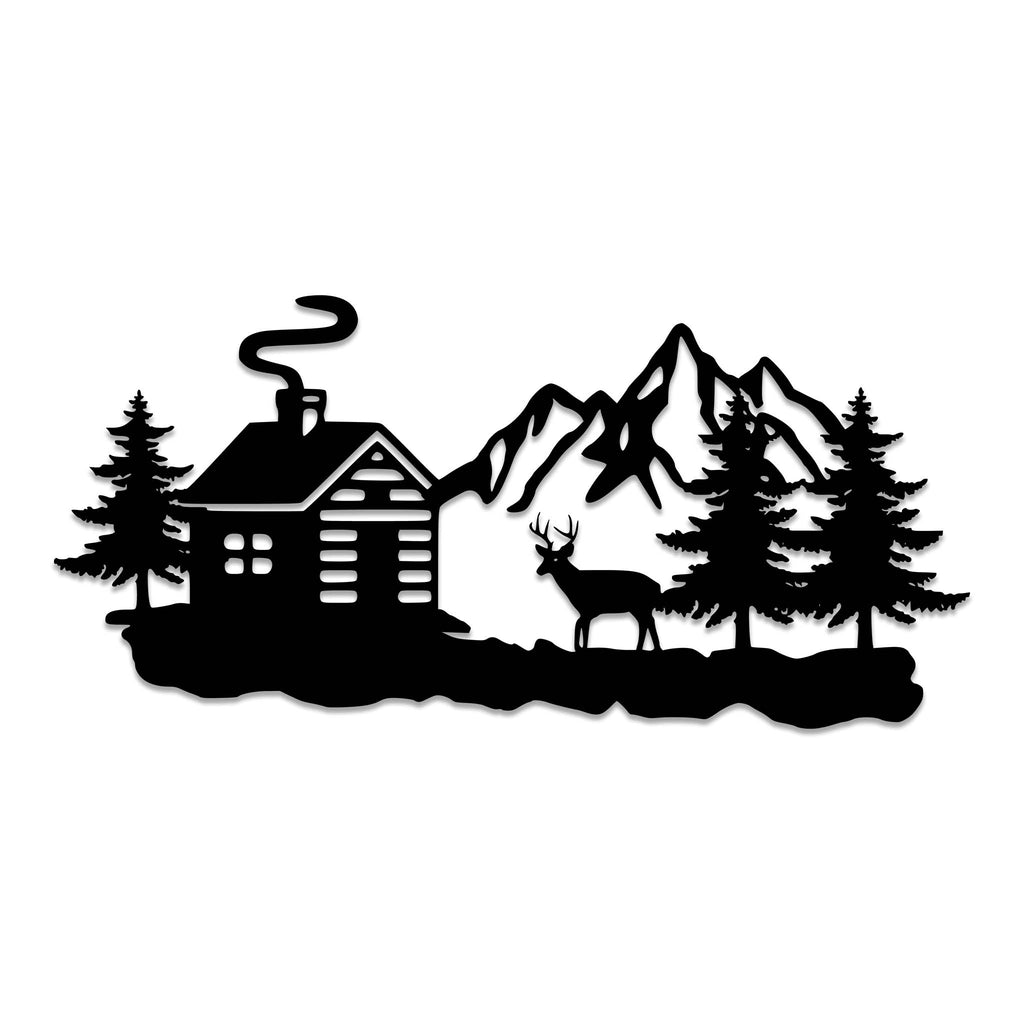 Deer Cabin - Metal Wall Art - MetalPlex