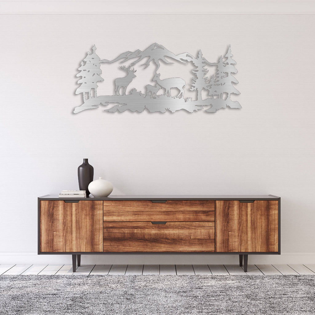 Deer Grazing - Metal Wall Art - MetalPlex