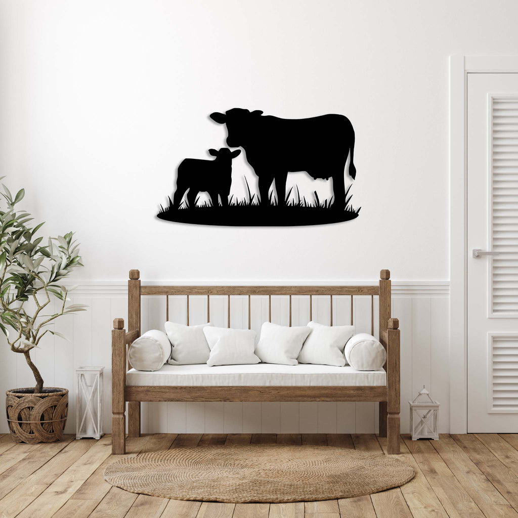 Cow Family Field - Metal Wall Art - MetalPlex