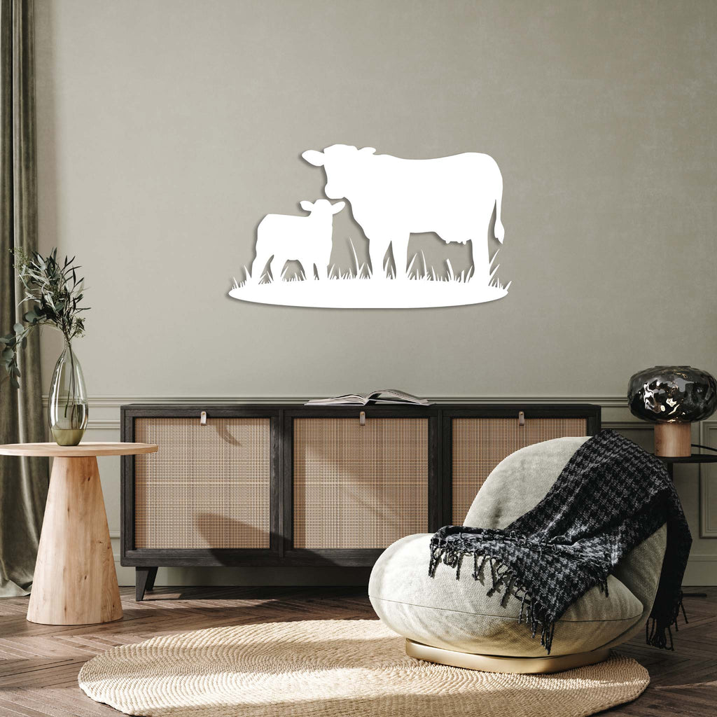 Cow Family Field - Metal Wall Art - MetalPlex