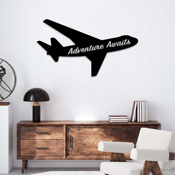Adventure Awaits Airplane - Metal Wall Art - MetalPlex