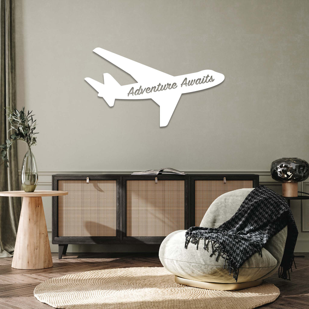 Adventure Awaits Airplane - Metal Wall Art - MetalPlex