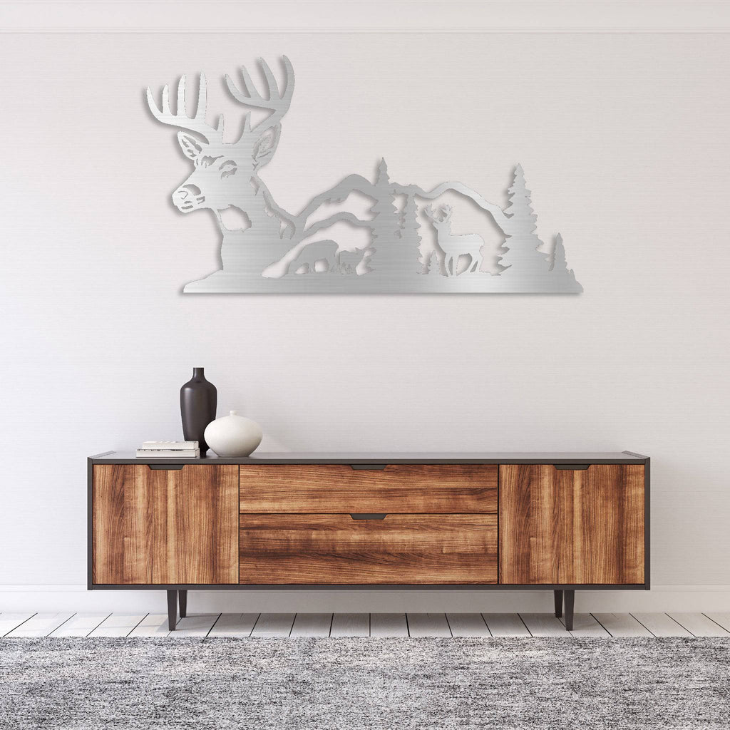 Deer Mountain View - Metal Wall Art - MetalPlex