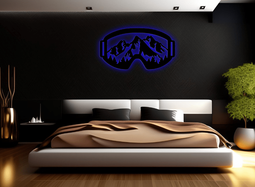 Snow Mountain Goggles - Metal Wall Art - MetalPlex