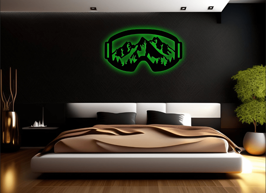 Snow Mountain Goggles - Metal Wall Art - MetalPlex