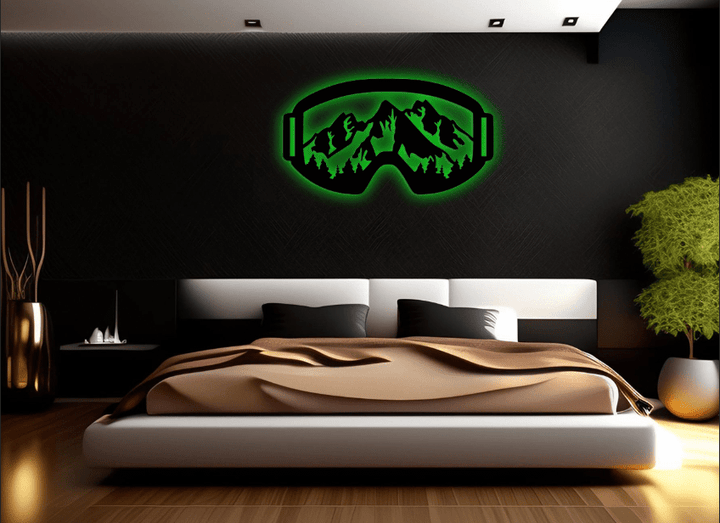 Snow Mountain Goggles - Metal Wall Art - MetalPlex