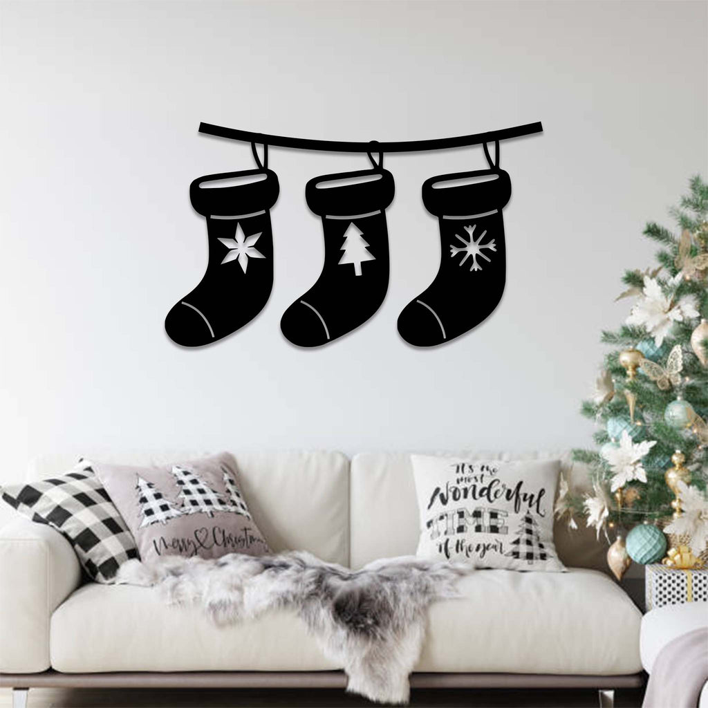 Christmas Stockings - Metal Wall Art - MetalPlex