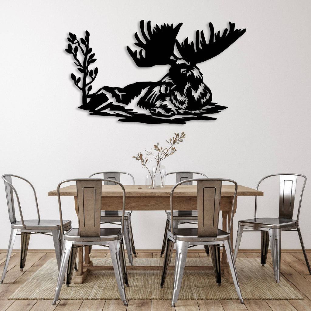 Laying Moose - Metal Wall Art - MetalPlex