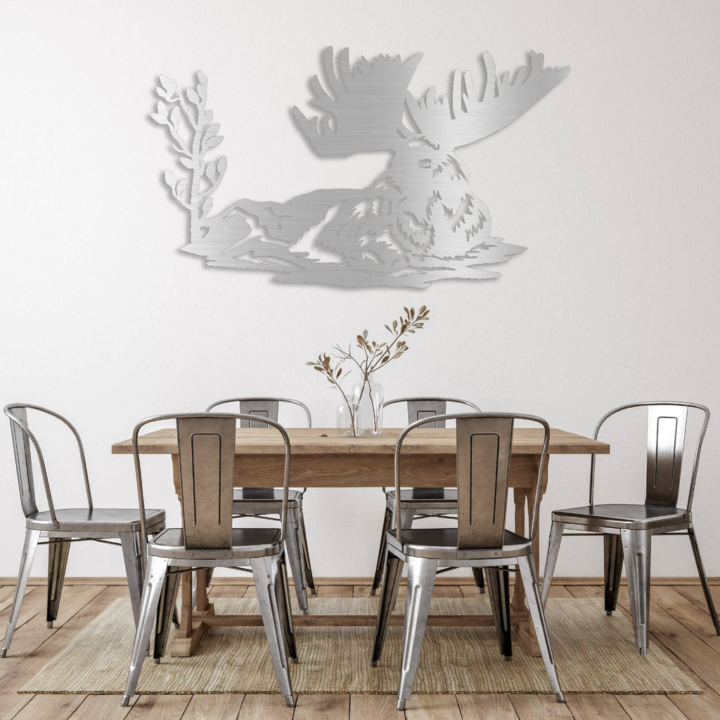 Laying Moose - Metal Wall Art - MetalPlex