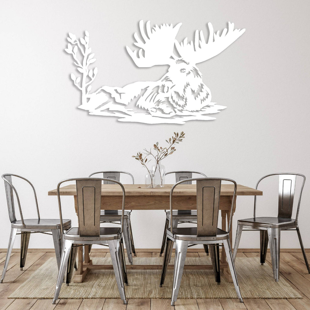Laying Moose - Metal Wall Art - MetalPlex