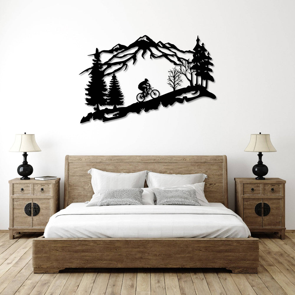 Mountain Biker Scenery- Metal Wall Art - MetalPlex