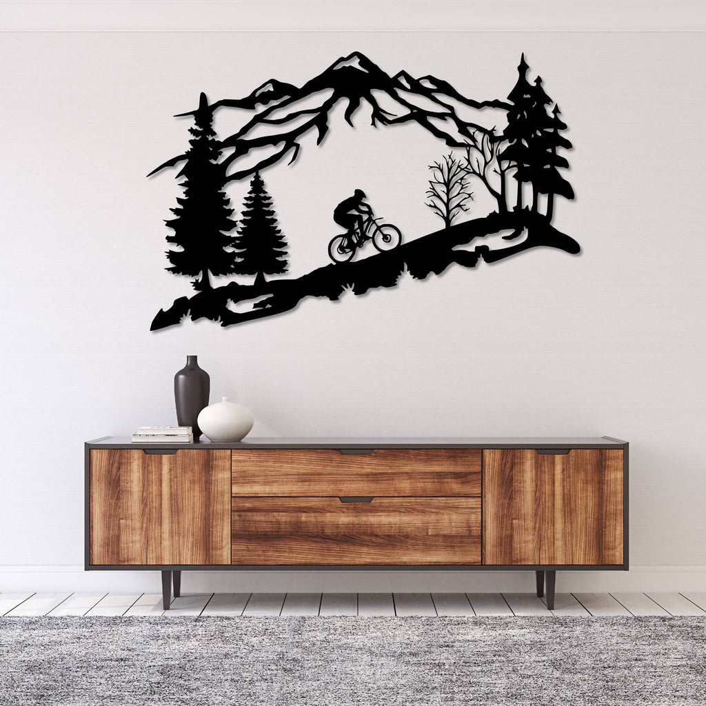 Mountain Biker Scenery- Metal Wall Art - MetalPlex