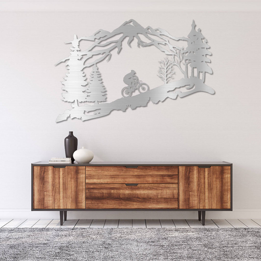 Mountain Biker Scenery- Metal Wall Art - MetalPlex