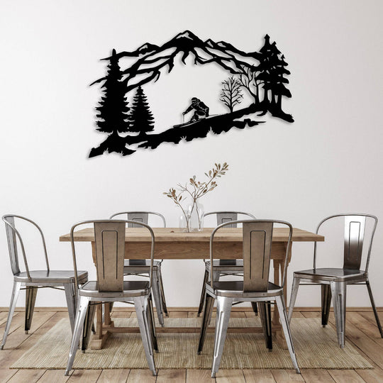 Mountain Skier - Metal Wall Art
