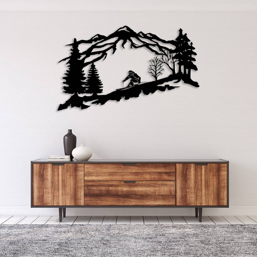 Mountain Skier - Metal Wall Art - MetalPlex