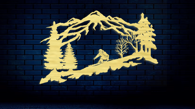 Mountain Skier - Metal Wall Art - MetalPlex