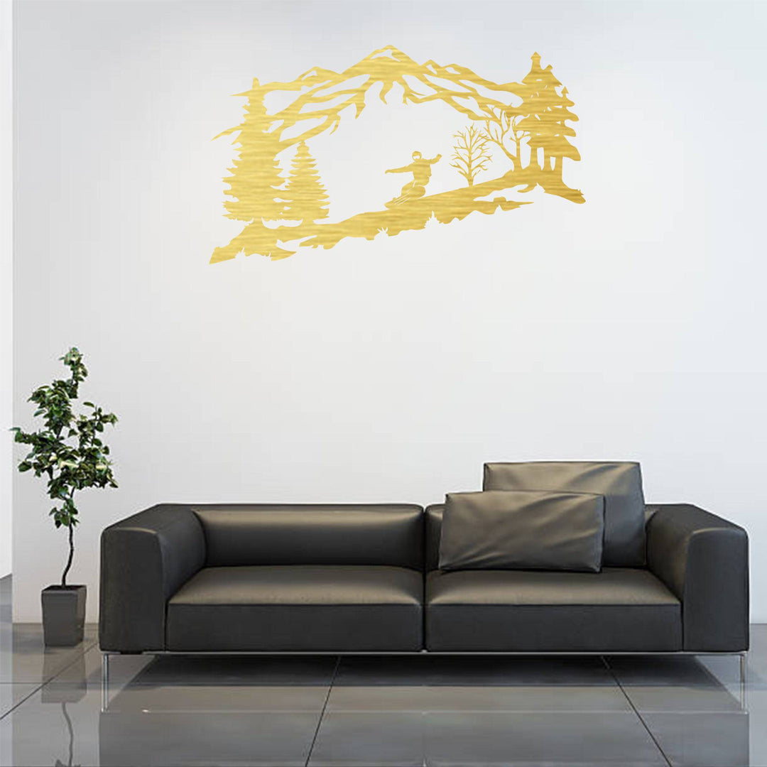 Mountain Snowboarder- Metal Wall Art - MetalPlex