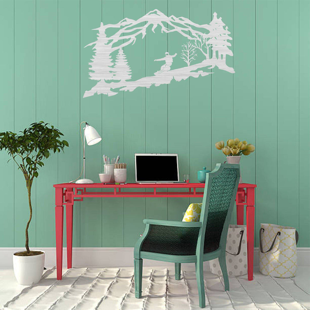 Mountain Snowboarder- Metal Wall Art - MetalPlex