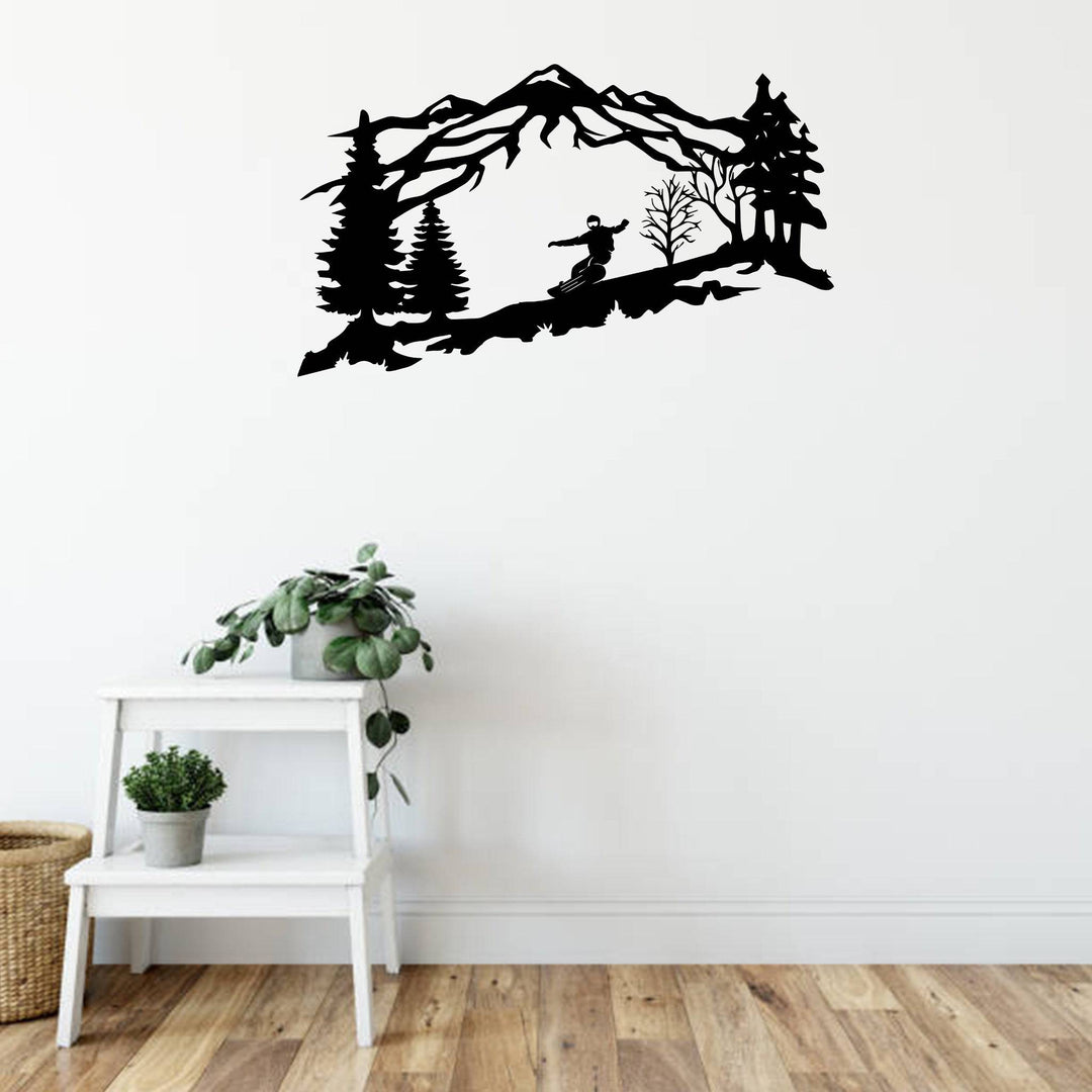 Mountain Snowboarder- Metal Wall Art - MetalPlex