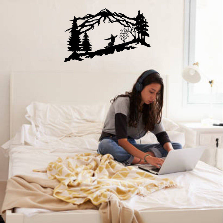 Mountain Snowboarder- Metal Wall Art - MetalPlex