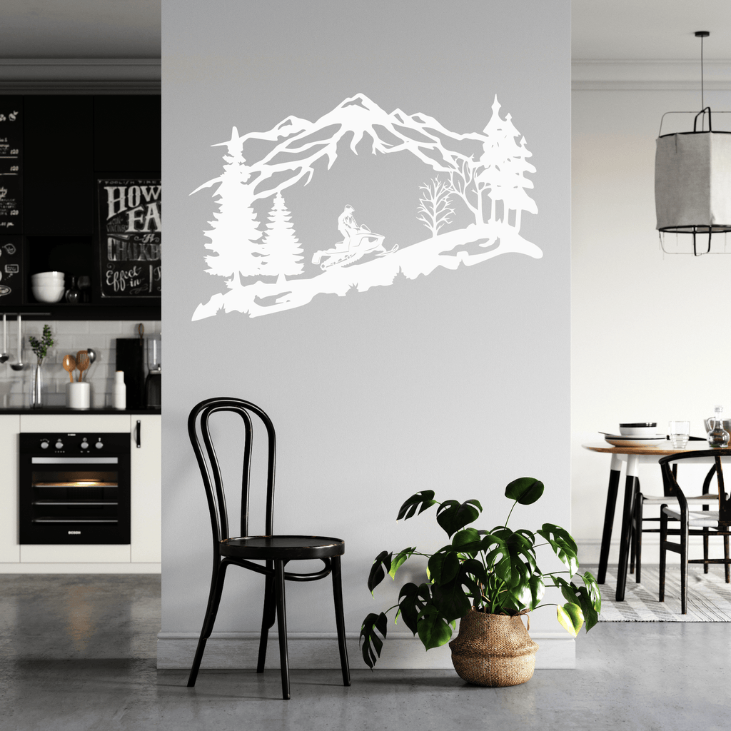 Mountain Snowmobiler- Metal Wall Art - MetalPlex