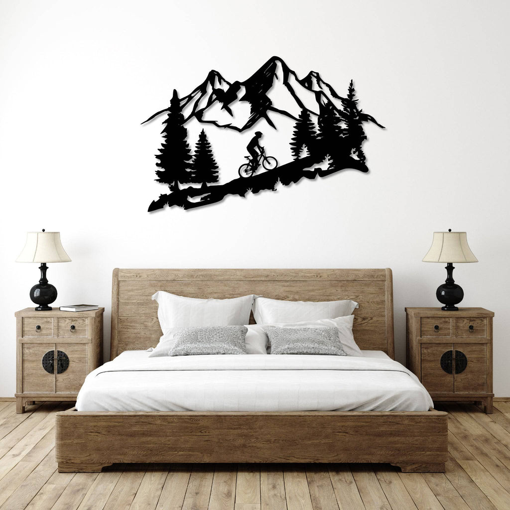 Standing Mountain Biker - Metal Wall Art - MetalPlex