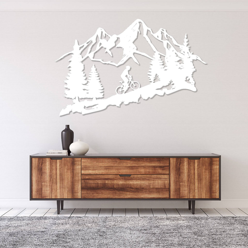 Standing Mountain Biker - Metal Wall Art - MetalPlex