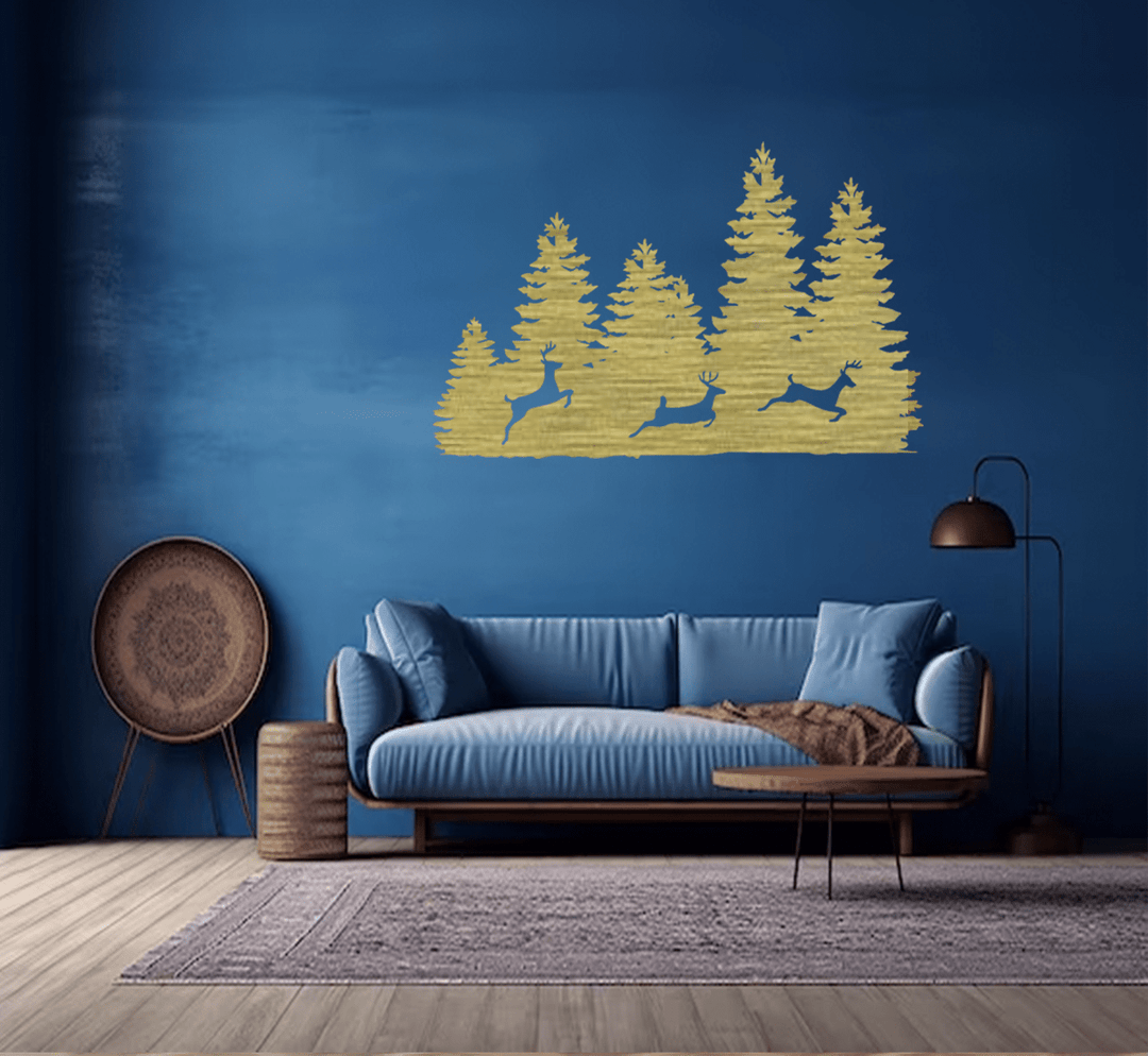 Three Forest Deers - Metal Wall Art - MetalPlex