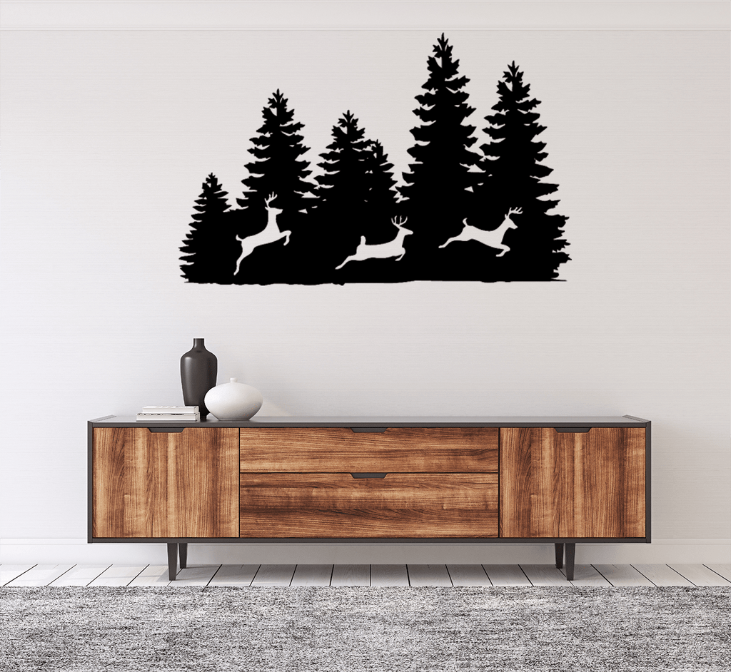 Three Forest Deers - Metal Wall Art - MetalPlex
