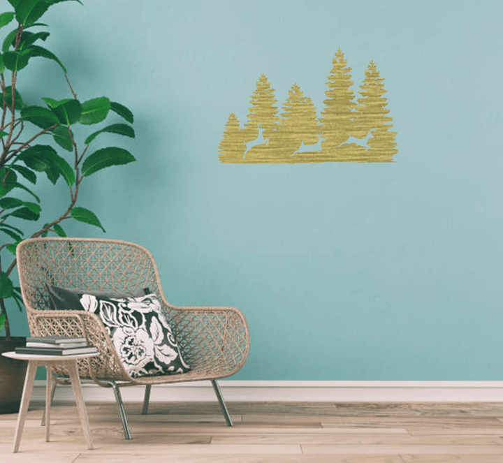 Three Forest Deers - Metal Wall Art - MetalPlex