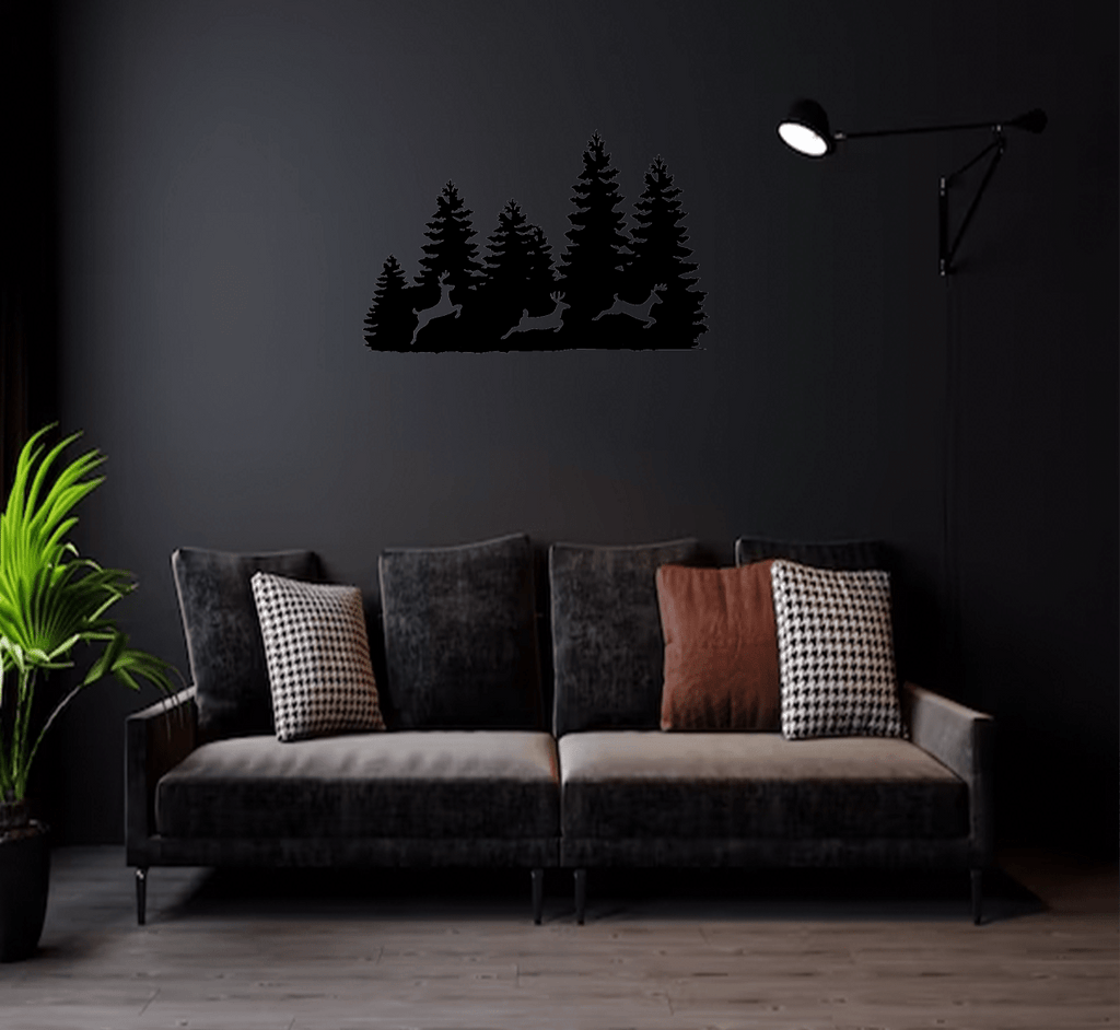 Three Forest Deers - Metal Wall Art