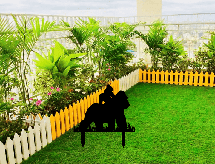 Gorillas Garden Stakes - Metal Art - MetalPlex