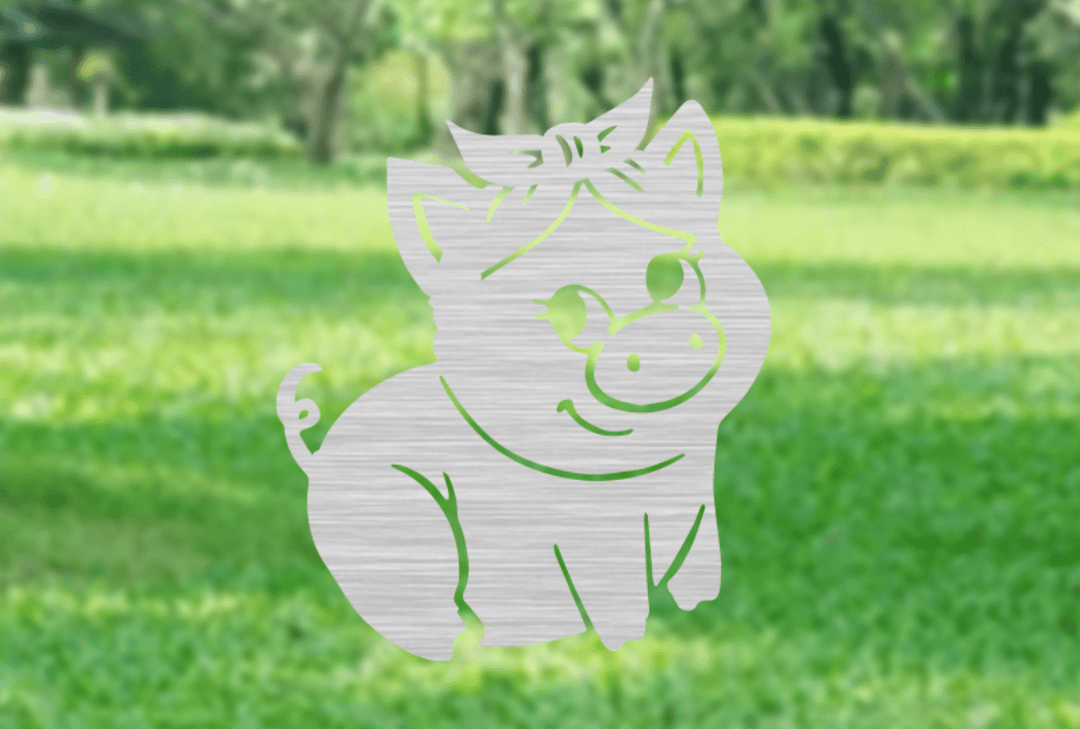 Piggy Garden Stakes - Metal Art - MetalPlex