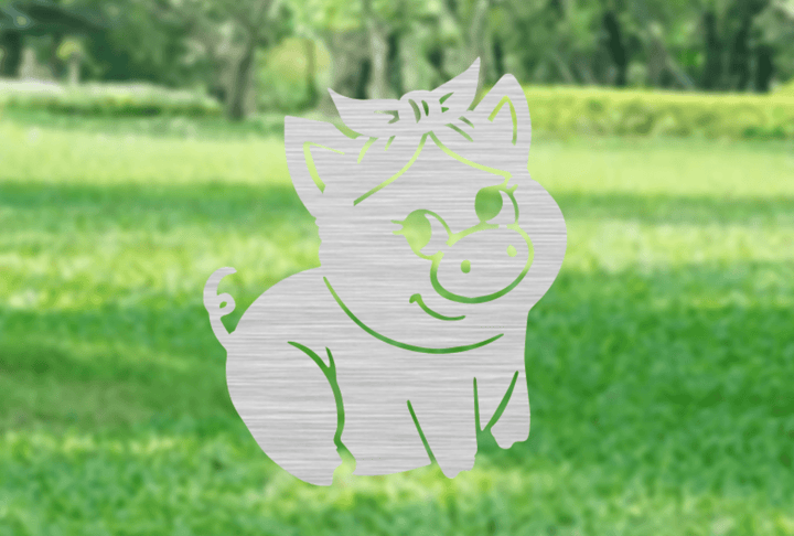 Piggy Garden Stakes - Metal Art - MetalPlex