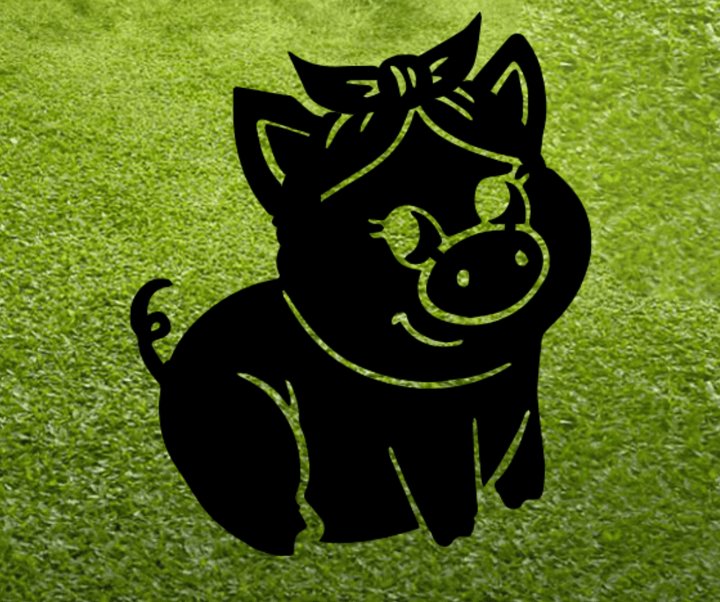 Piggy Garden Stakes - Metal Art - MetalPlex