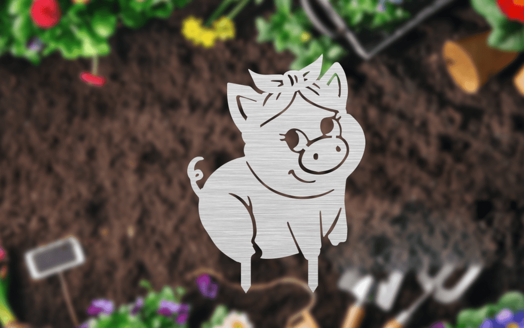 Piggy Garden Stakes - Metal Art - MetalPlex