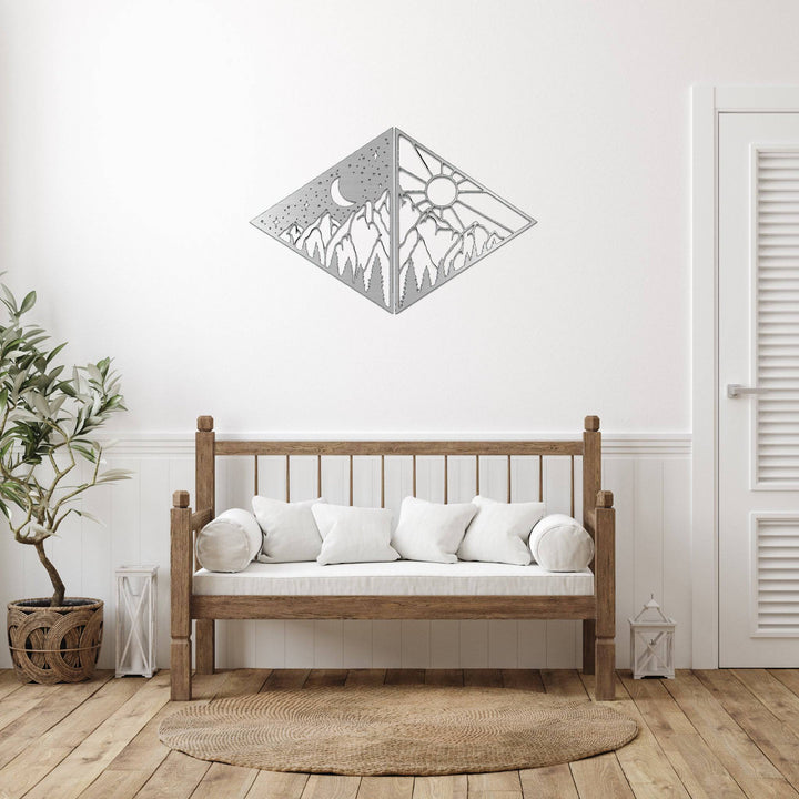 Day and Night Mountains - Metal Wall Art - MetalPlex