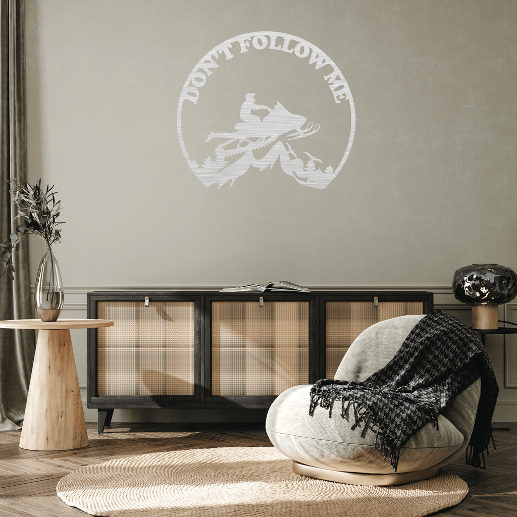 Snowmobiler -Don't Follow Me  - Metal Wall Art - MetalPlex