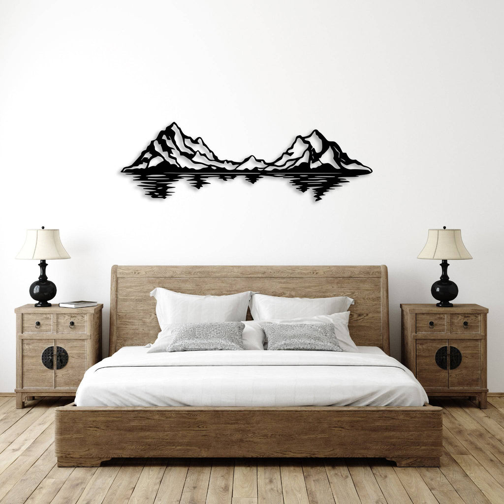 Mountain Range Reflection - Metal Wall Art - MetalPlex