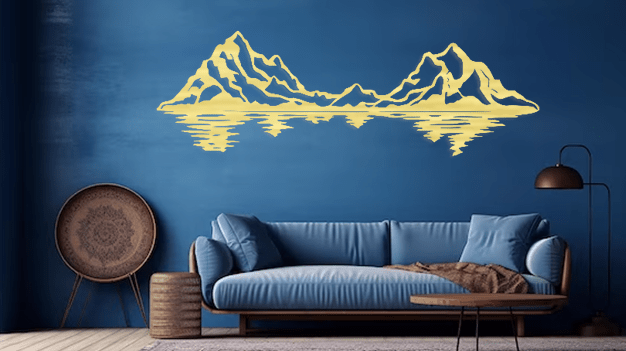 Mountain Range Reflection - Metal Wall Art - MetalPlex