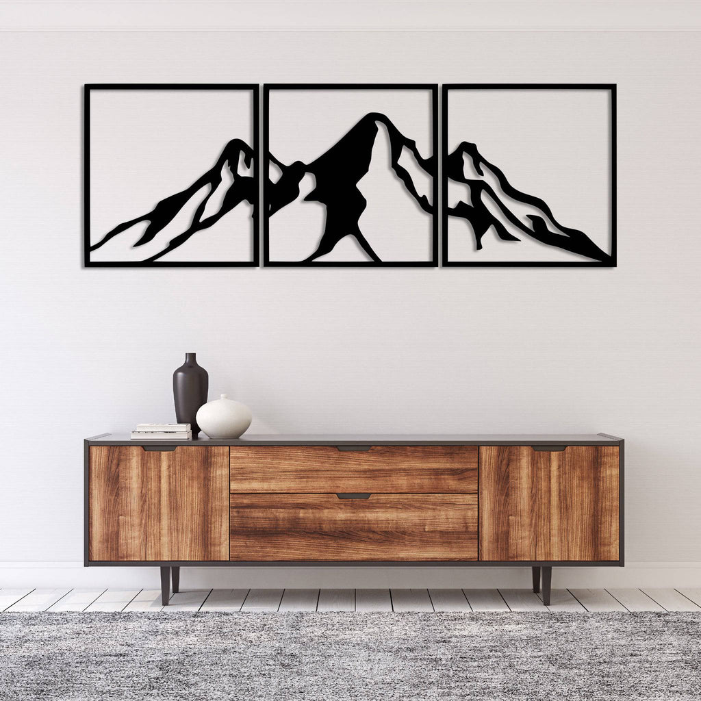 Mountain Range (3 Piece) - Metal Wall Art - MetalPlex