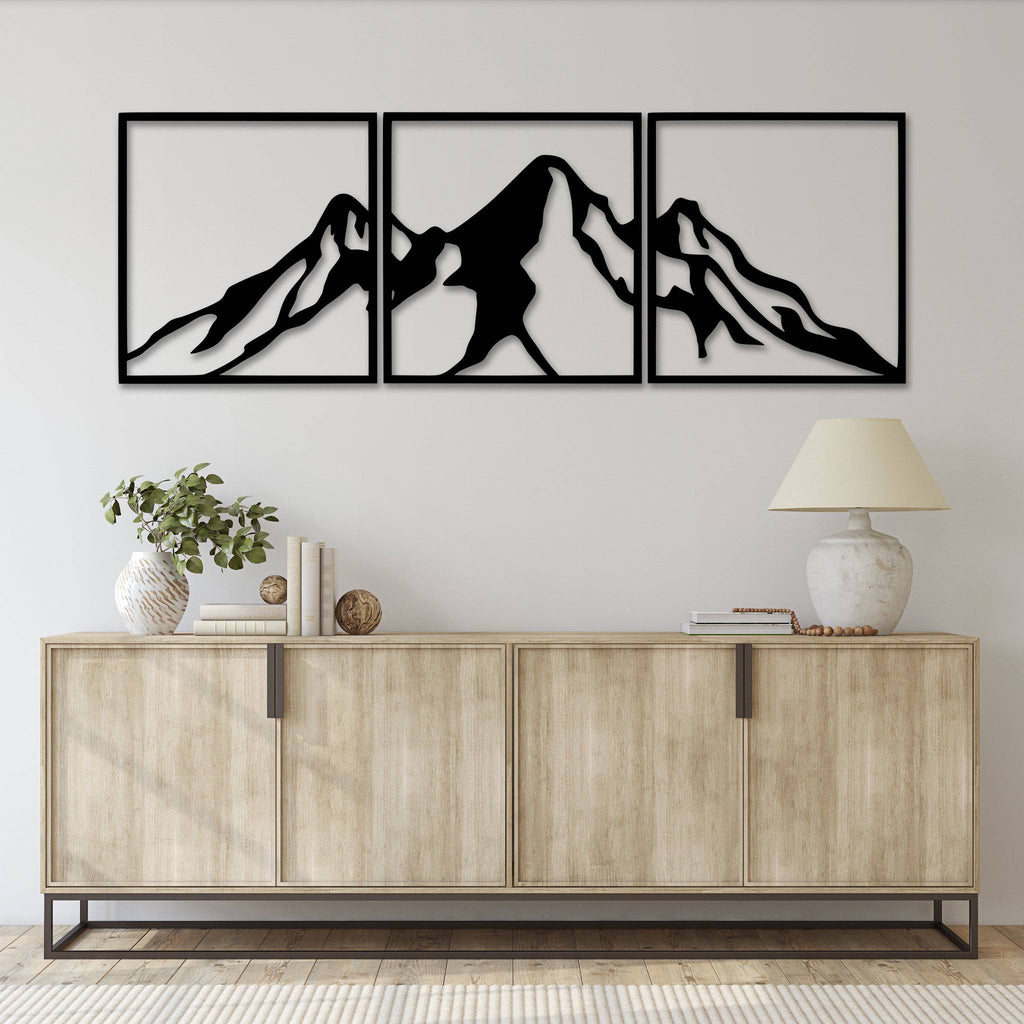 Mountain Range (3 Piece) - Metal Wall Art - MetalPlex