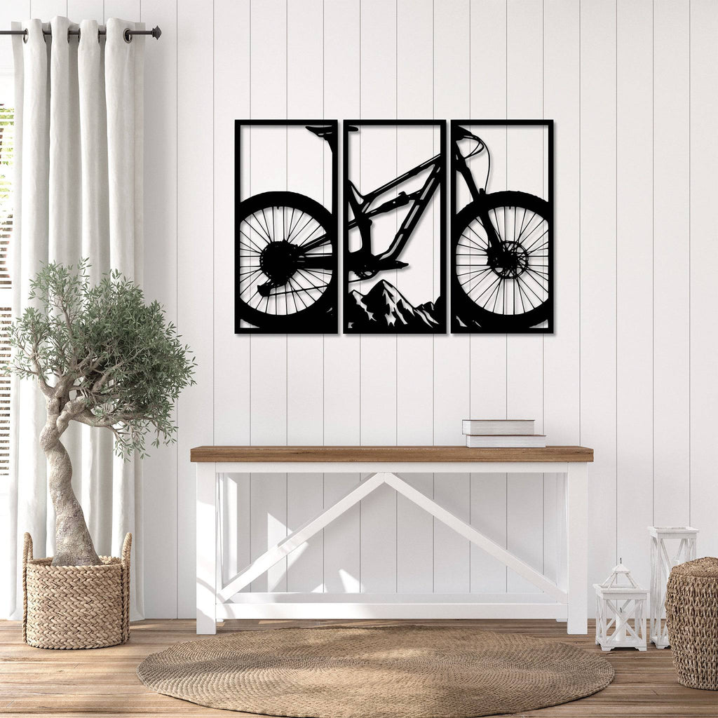 Mountain Bike (3 Piece) - Metal Wall Art - MetalPlex