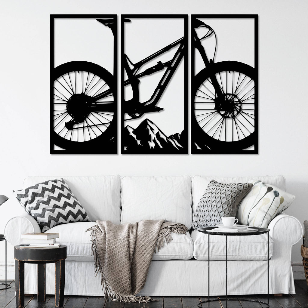 Mountain Bike (3 Piece) - Metal Wall Art - MetalPlex
