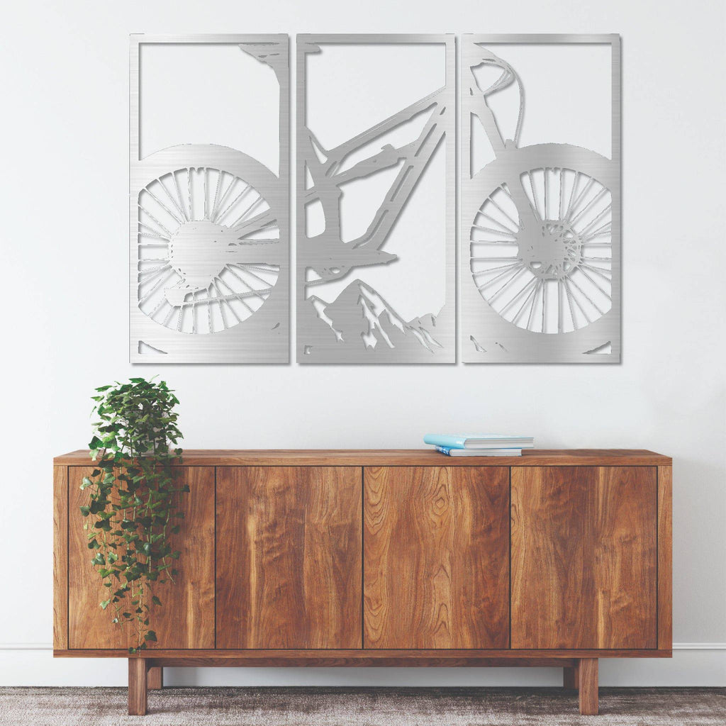 Mountain Bike (3 Piece) - Metal Wall Art - MetalPlex