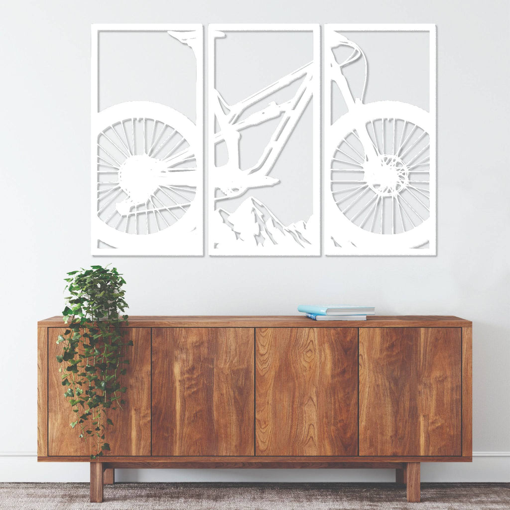 Mountain Bike (3 Piece) - Metal Wall Art - MetalPlex