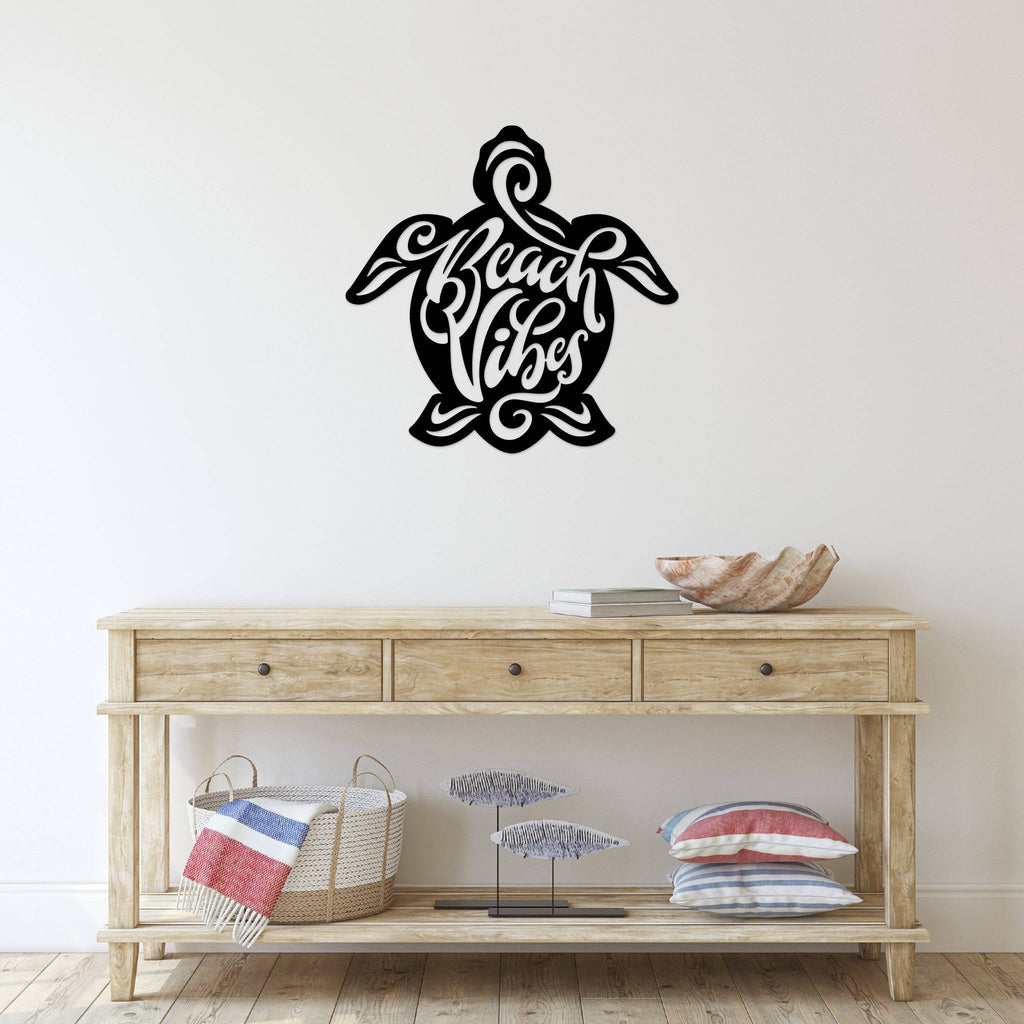 Beach Vibes Turtle - Metal Wall Art - MetalPlex