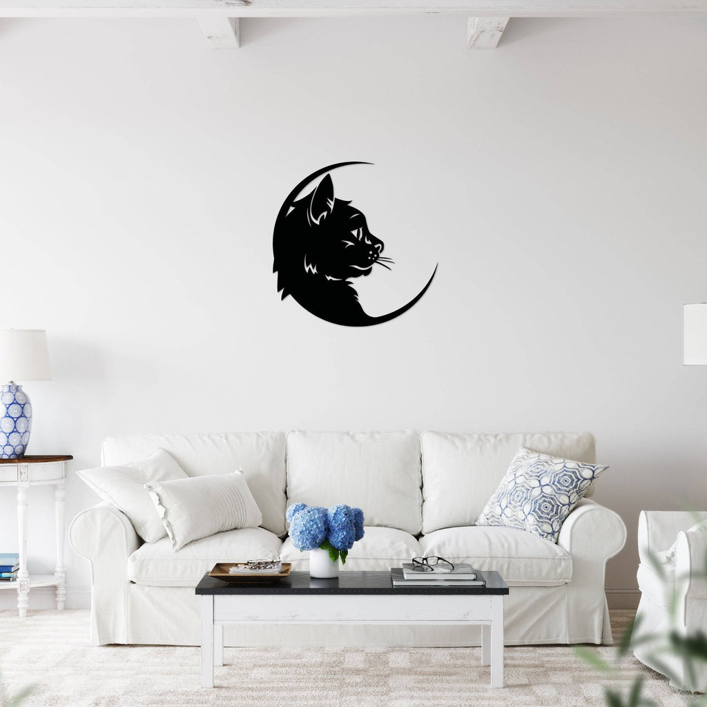 Cat Moon - Metal Wall Art - MetalPlex