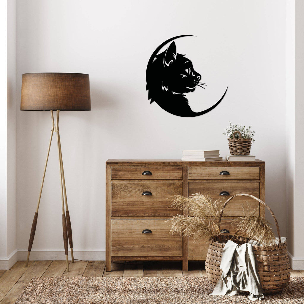 Cat Moon - Metal Wall Art - MetalPlex