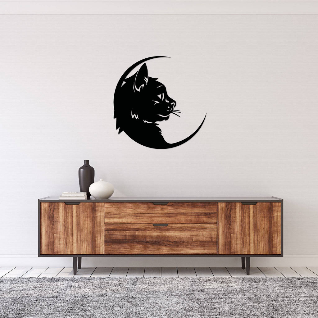 Cat Moon - Metal Wall Art - MetalPlex